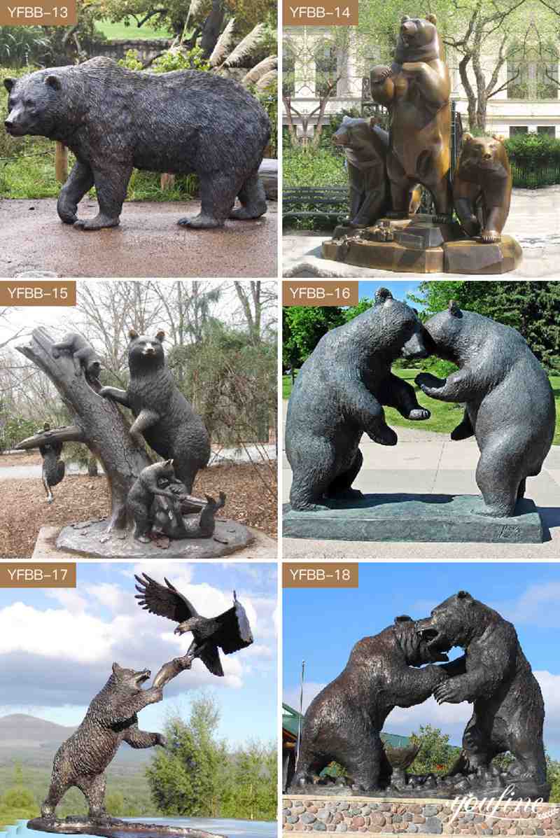 Outdoor Decorative Bronze Bear Statues for sale