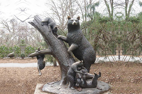 Hot Sale Life Size Bronze Bear Statues Outdoor Animal Decor for Sale  BOKK-290