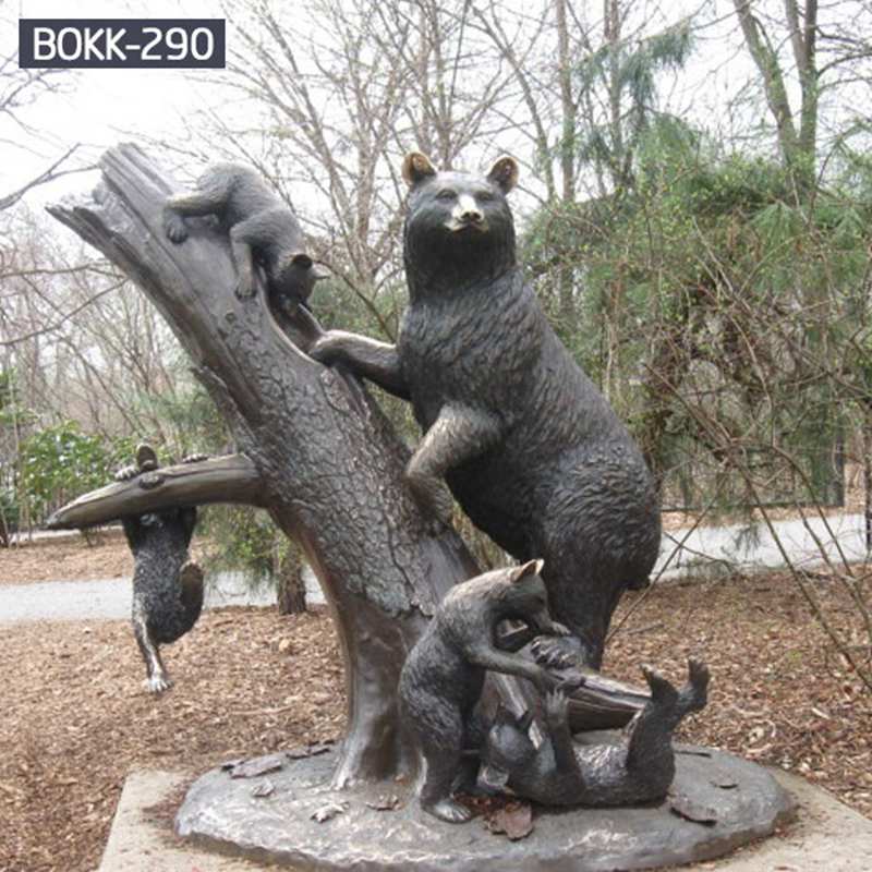 Hot Sale Life Size Bronze Bear Statues Outdoor Animal Decor factory supplier