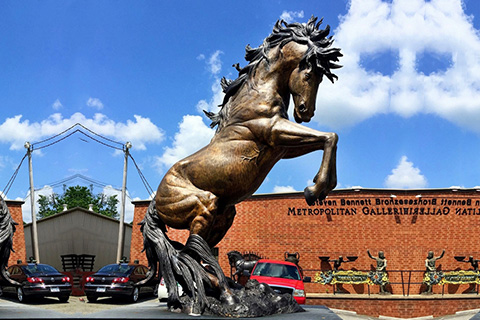 Large Bronze Horse Sculpture Square Decor Manufacturer BOKK-963