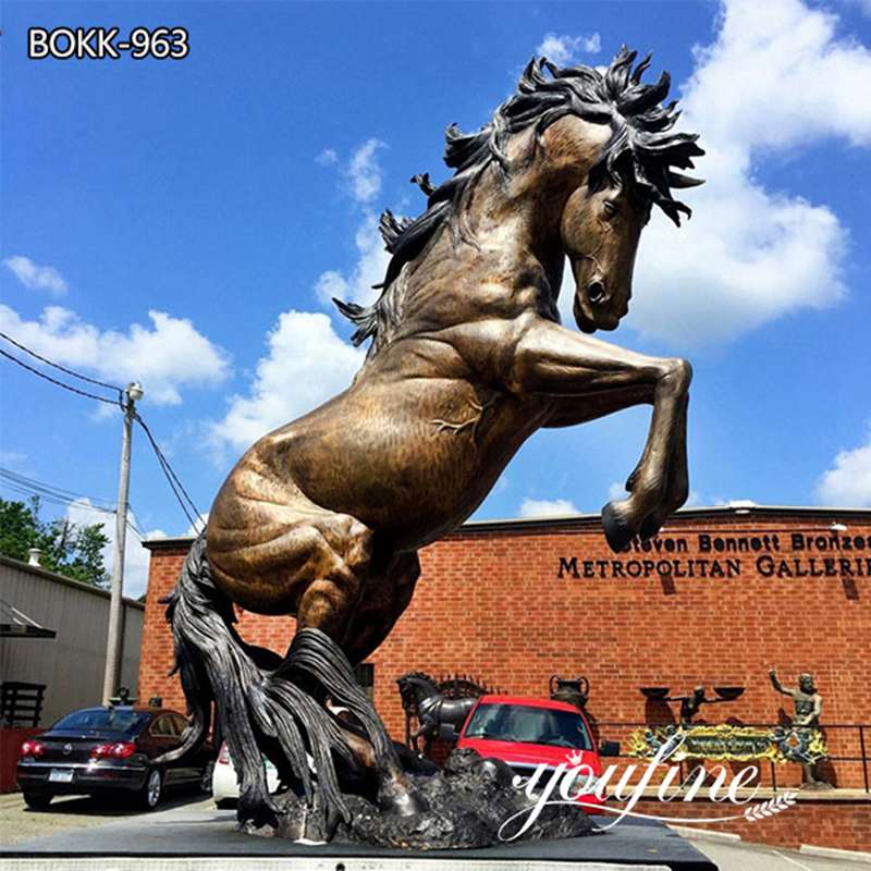 Large Bronze Horse Sculpture Square Decor for sale 2
