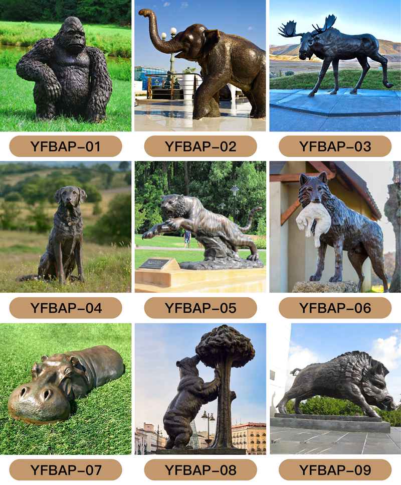 Large Outdoor Casting Bronze Bear Statue Modern Garden Decor Factory Supplier