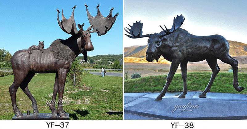 Large Wild Bronze Moose Sculpture Outdoor Forest Decor Factory Supplier