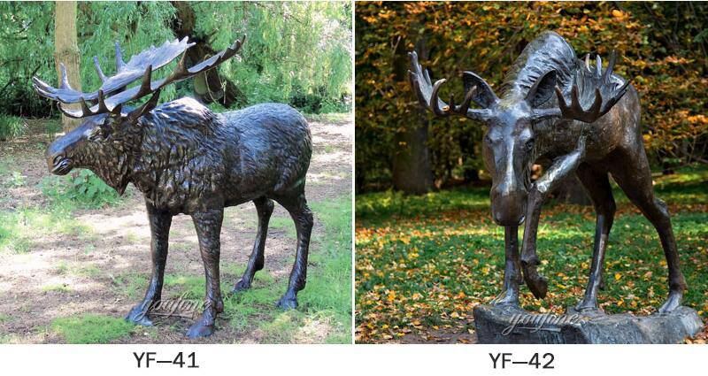Large Wild Bronze Moose Sculpture Outdoor Forest Decor Factory Supplier