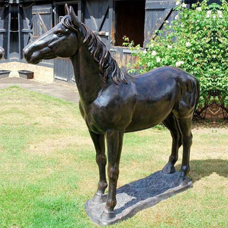 Life Size Outdoor Black Bronze Horse Statue for Lawn Decor Factory Supplier 800