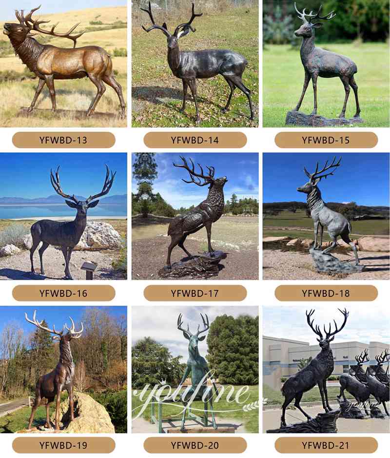 Bronze deer sculpture - YouFine Sculpture (