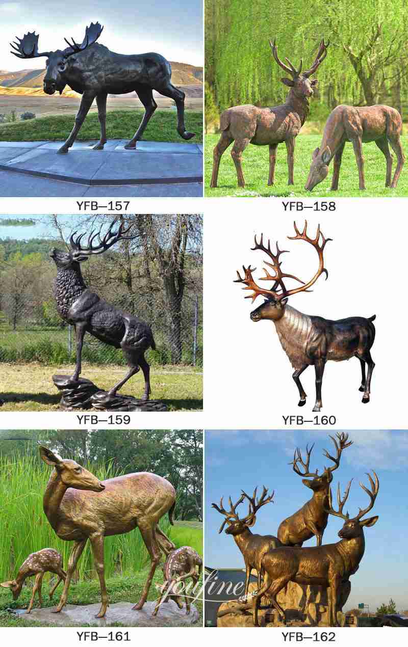 life size bronze deer statue for sale