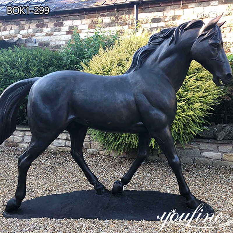Large Bronze Black Horse Sculpture for Outdoor BOK1-299