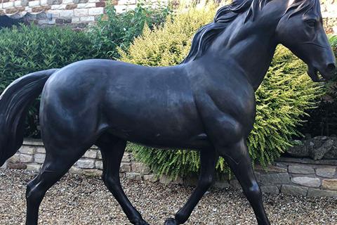 Large Bronze Black Horse Sculpture for Outdoor