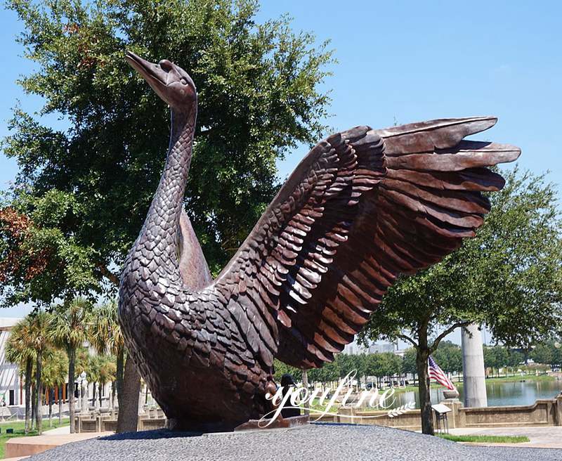 bronze swan sculpture-02-YouFine Sculpture