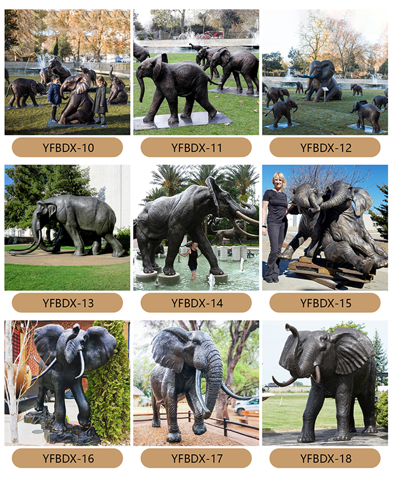 Variety of Bronze Elephant Styles