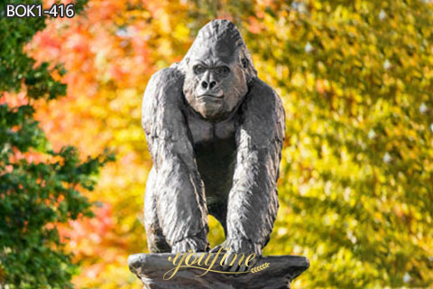 Outdoor Large Bronze Gorilla Statue Garden Decor Factory Supply BOK1-416