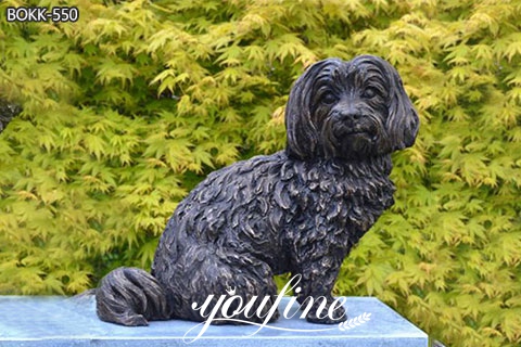Custom Lifelike Bronze Maltese Dog Sculpture for Garden Decor BOKK-550