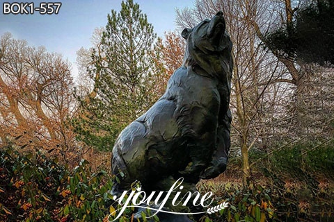 Life-Sized Bronze Standing Bear Statue Garden Decor for Sale BOK1-557