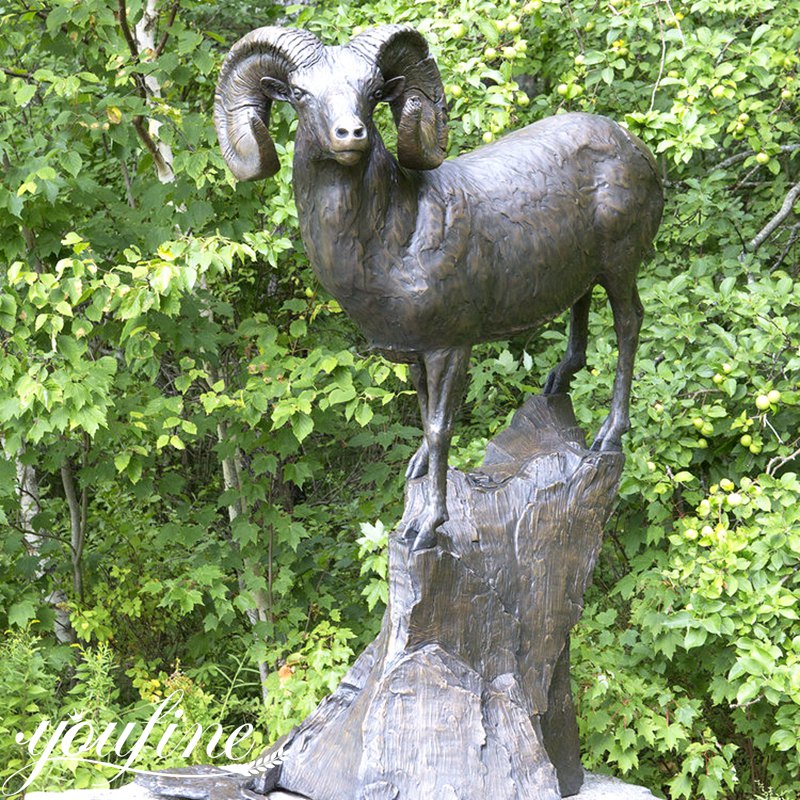 Bronze Bighorn Sheep Statue Details