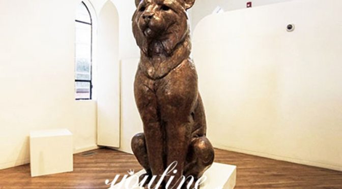 Large Wildlife Bronze Lynx Statue