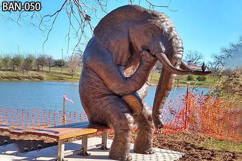 Large Bronze Wise Elephant Sculpture Outdoor for Sale