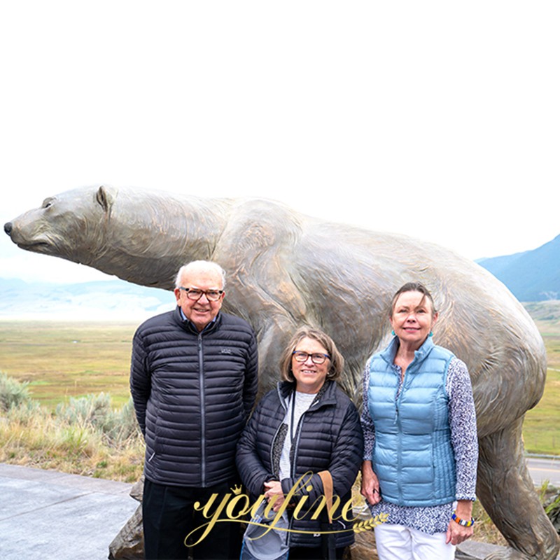 Bronze Polar Bear Sculpture Description The Bronze polar bear sculpture produced in our factory is an extremely large work of art. This polar bear sculpture presents a lifelike image of a polar bear standing on a rock, demonstrating its power and majesty. Polar bears are rare protected animals that live in the polar regions and are on the verge of extinction due to the impact of climate change and ecological environment damage. They represent the epitome of wildness, resilience and vitality. Through the Bronze polar bear sculptures produced in our factory, we hope to convey important messages of protecting nature and cherishing life to people. Professional Clay Model Sculptor YouFine’s model room is full of the best clay model sculptors, who have been learning sculpture since they were young. Moreover, the artists who make clay models specialize in animals sculptures, They will specially raise animals to observe the details of their appearance so that they can carve the most realistic clay models. So our bronze polar bear sculptures are absolutely lifelike, and the final product will allow you to feel the wild beauty of large wild animals. Provide Customization Services YouFine offer a range of customization services for large polar bear statues for sale. Customers can choose or modify the posture and expression of the polar bear statue according to their own needs. Whether they prefer a standing, sitting, or upright posture, or a polar bear-and-polar bear combination design, YouFine could create sculptures that reflect the desired emotion or character, depending on the client's requirements. Additionally, customers can specify the size and proportions they want for the large polar bear statue. We also make many designs of life-size bronze polar bear statues. Why Choose Our Bronze Statues? 1. YouFine factory has ready-made animal clay models of various shapes, so customers can save the cost of making clay models and get bronze polar bear sculptures at a lower price. 2. YouFine is proficient in the most traditional bronze sculpture production process, the lost wax method, and can make full use of the 33 processes of casting bronze statues to create the most perfect bronze statues. 3. In addition, YouFine also has a professional QC team to supervise and inspect every process of sculpture production. Make sure there is no quality problem after the statue is cast. Dive into Our Bronze Animals Collection We offer a vast collection of bronze sculptures ranging from wildlife to abstract art, each polar bearing the hallmark of our craftsmanship and dedication. If you want to add an animal sculpture to a vast outdoor space, a bronze polar bear statue is always one of the most perfect ones. Contact YouFine to get popular bronze polar bear sculpture designs.